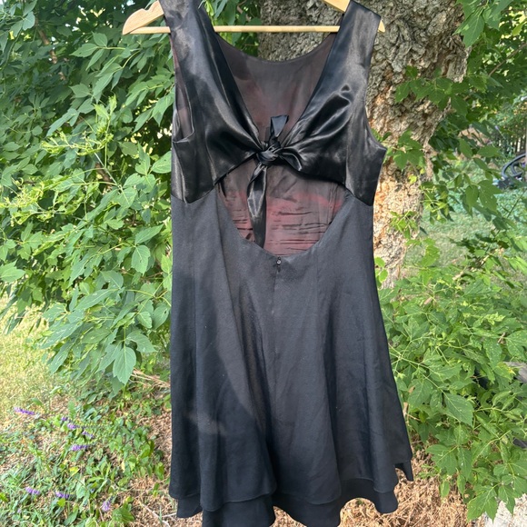 Vintage y2k flare a line black mini dress - Picture 3 of 10